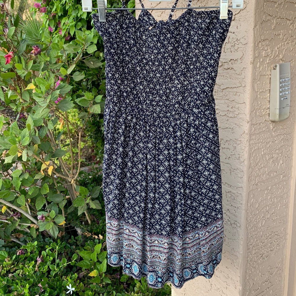 BE COOL Navy Floral Sundress w/ Removable straps